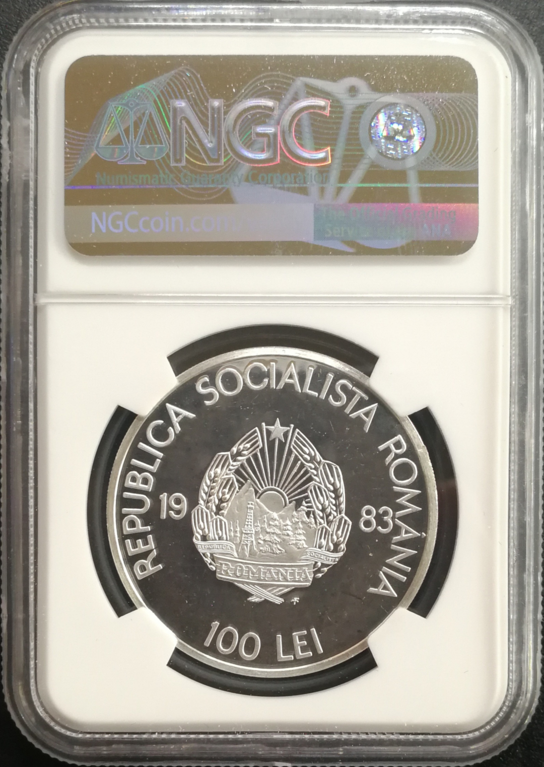 凡希社世界钱币微拍卖CICE专场大拍 1983罗马尼亚100L银币NGC-PF66UC目录价$800