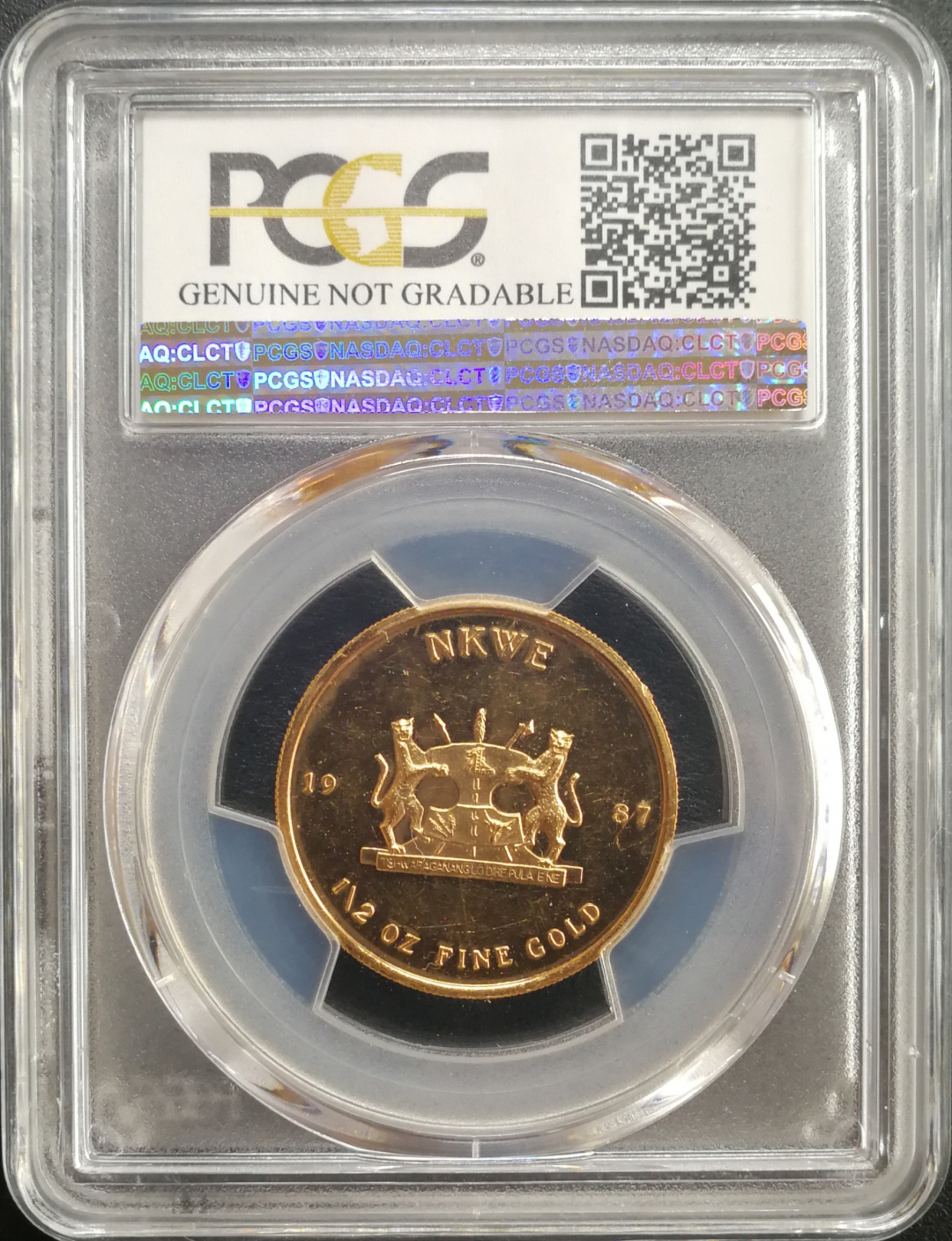 凡希社世界钱币微拍卖CICE专场大拍 1987博普塔茨瓦纳豹子头1/2盎司金币PCGS-UNCD