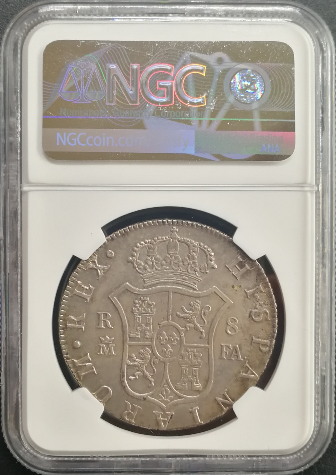 凡希社世界钱币微拍卖CICE专场大拍 稀!1805西班牙本土卡四8R大银NGC-MS61