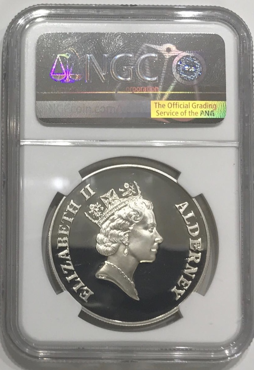 【随心拍】现代金银币拍卖-第十九期 NGC69分奥尔德尼2001年千禧年系列5磅精制纪念银币 