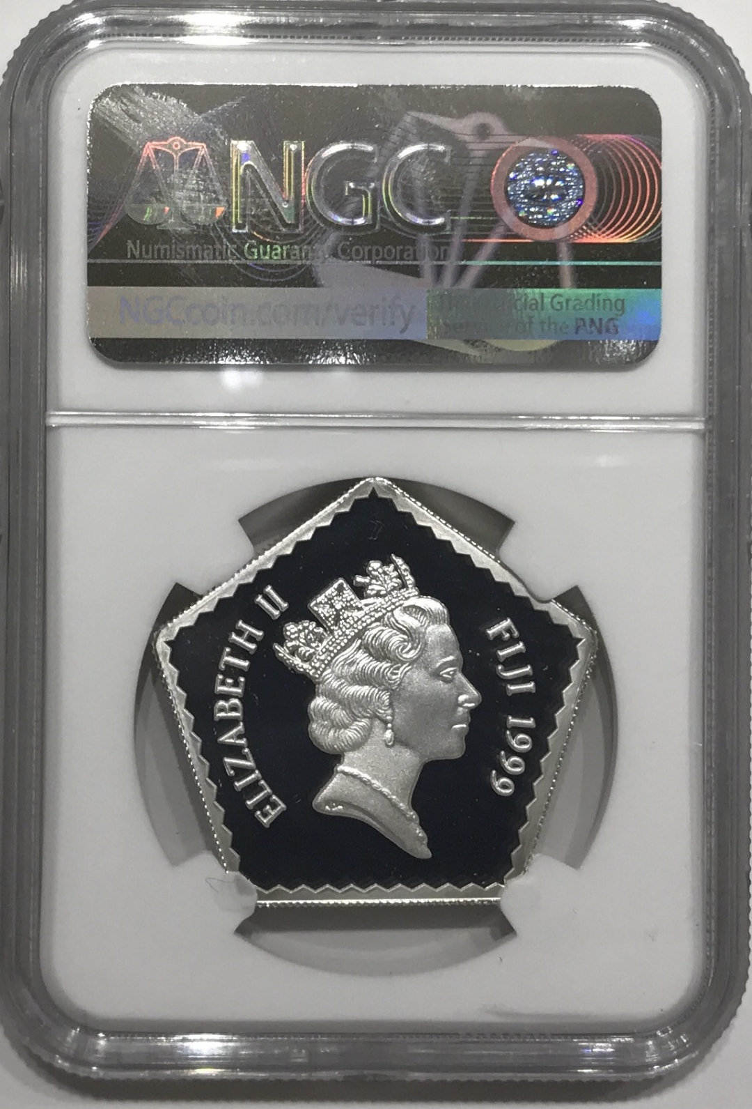 【随心拍】现代金银币拍卖-第十九期 NGC69分 斐济1999年发行纪念2000千禧年五边形纪念精制银币 