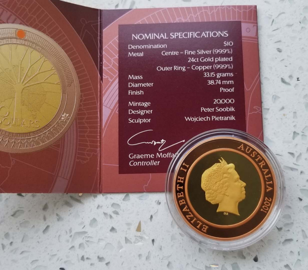 【随心拍】现代金银币拍卖-第十九期 澳大利亚2001年千禧年未来镀金银币