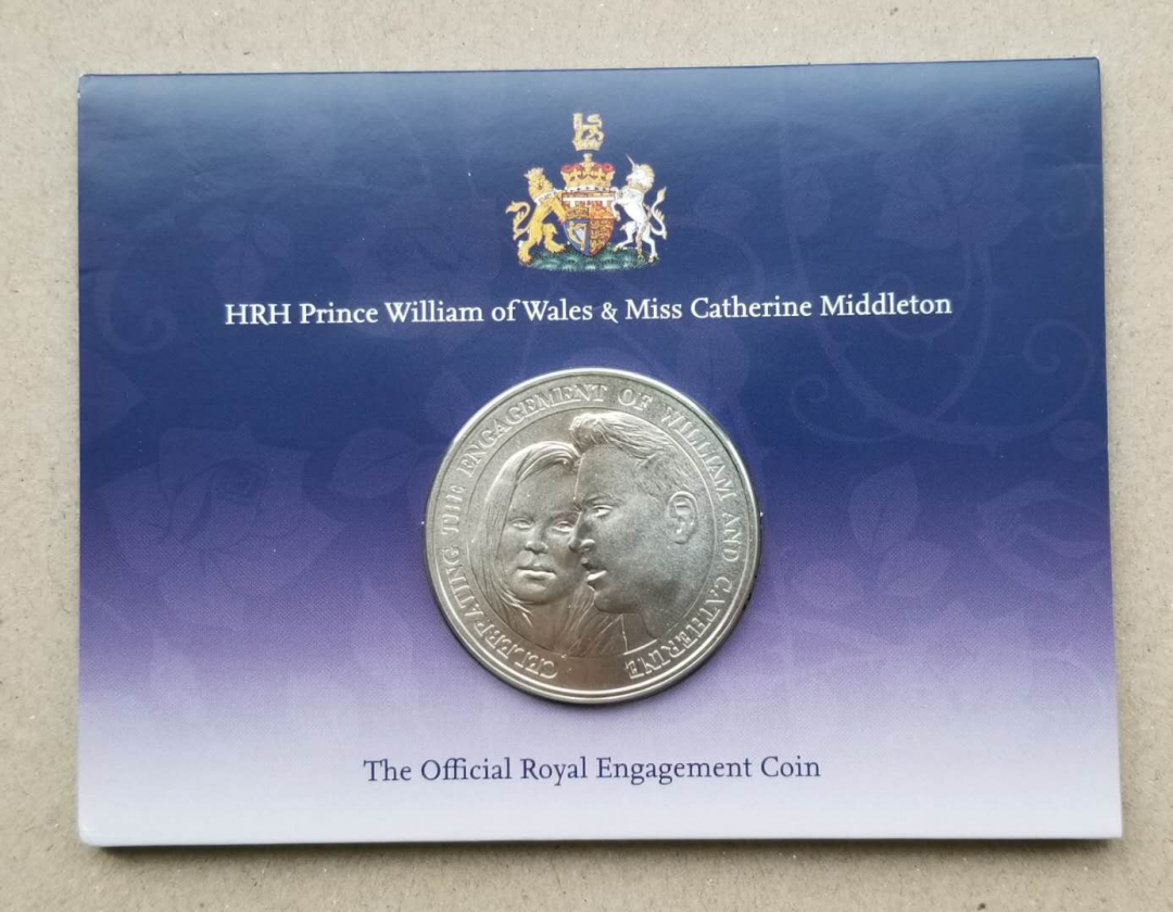 【币观天下】第六十九场拍卖 英国2010年威廉和凯特订婚5英镑卡币