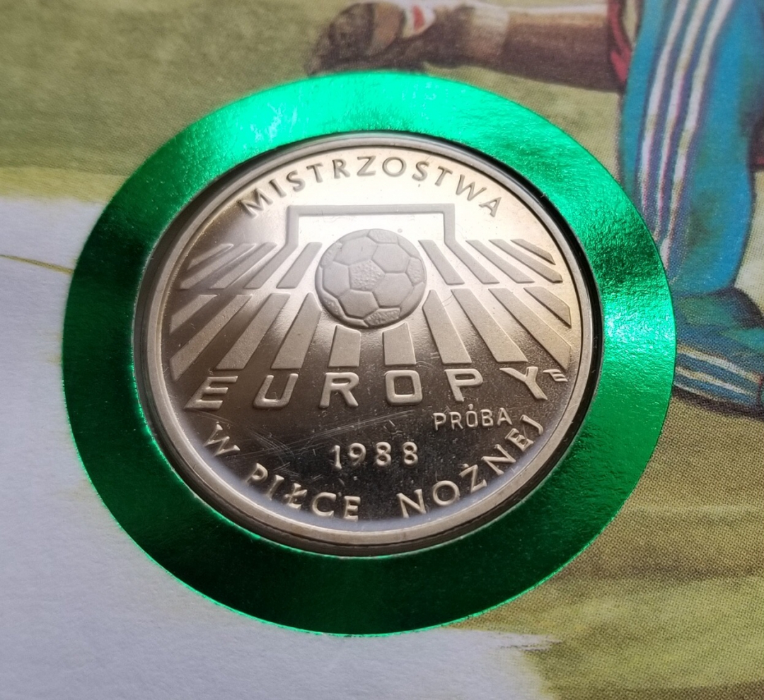 【币观天下】第六十九场拍卖 波兰1987年欧洲杯200兹罗提铜镍币样币proba邮币封