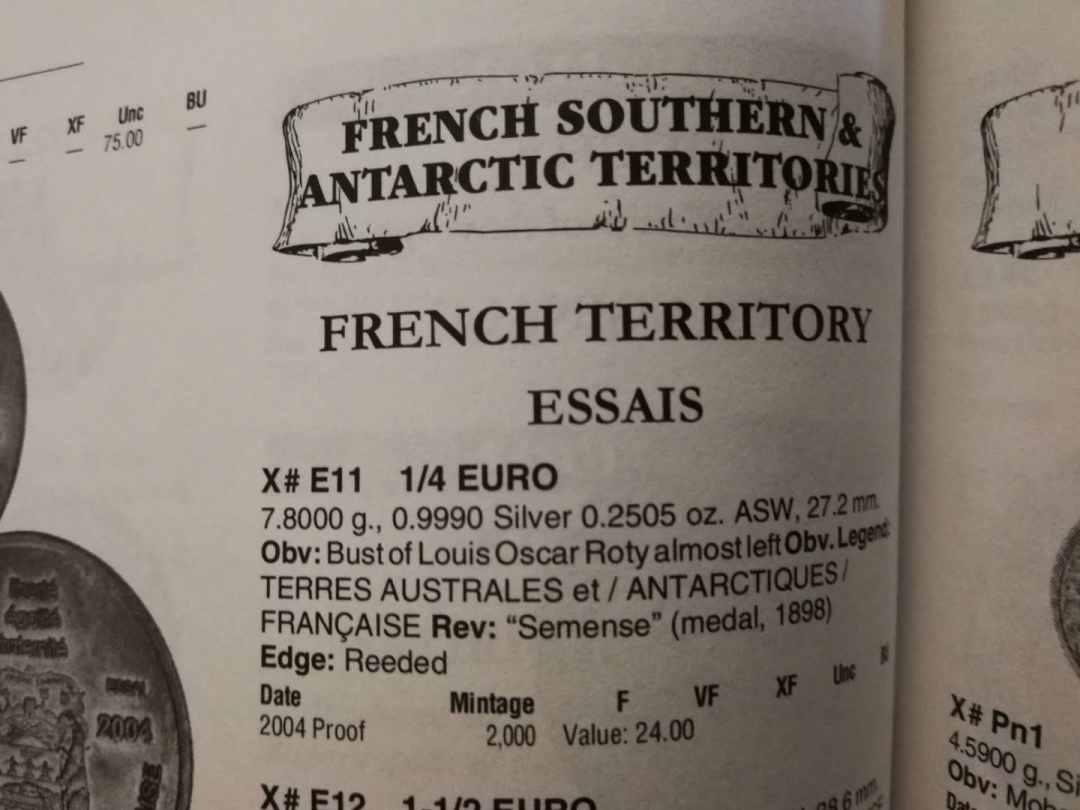 【币观天下】第六十九场拍卖 【法国】法属南方和南极领地 小岛商业币【非常规目录有】