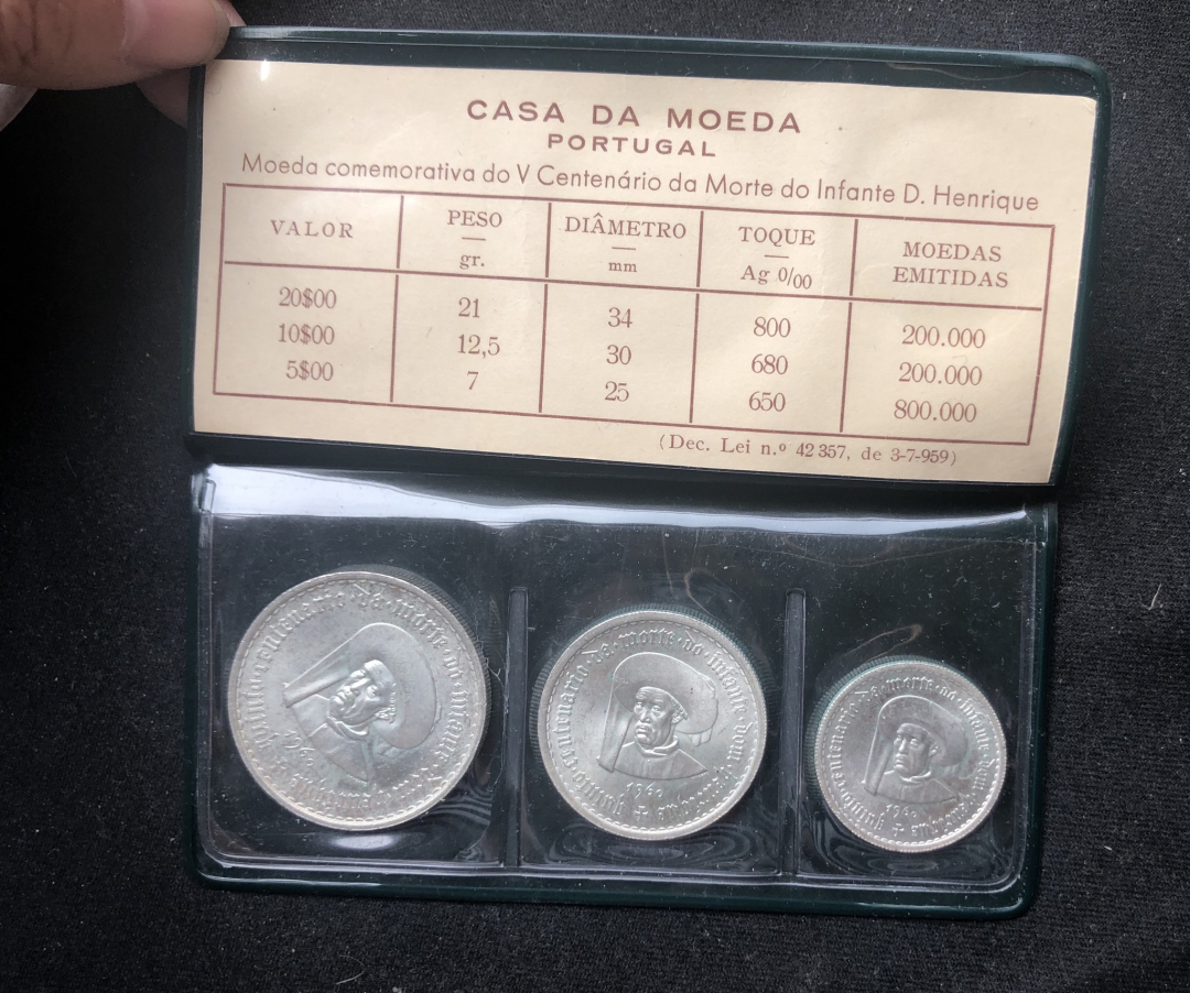 【币观天下】第六十九场拍卖 葡萄牙1960年5/10/20埃库斯多银币 恩里克王子逝世500周年