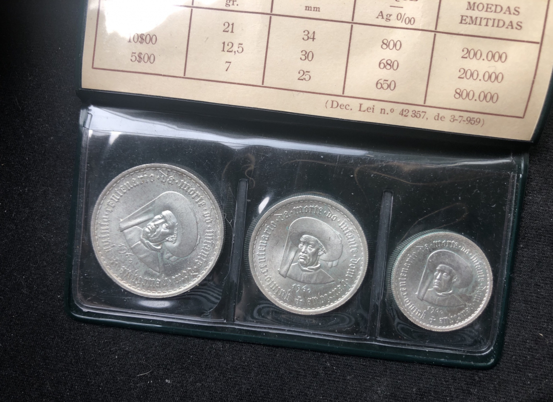 【币观天下】第六十九场拍卖 葡萄牙1960年5/10/20埃库斯多银币 恩里克王子逝世500周年