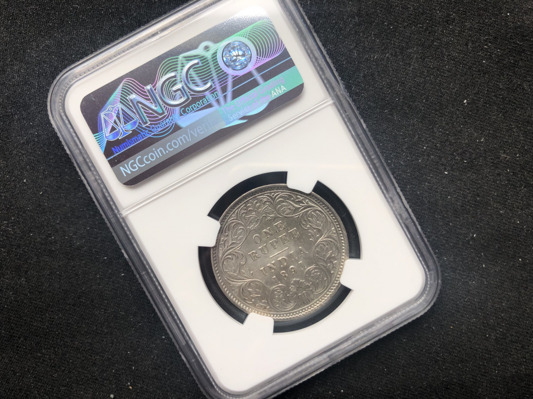 【币观天下】第六十九场拍卖 英属印度 1891年 维多利亚像 1卢比 银币