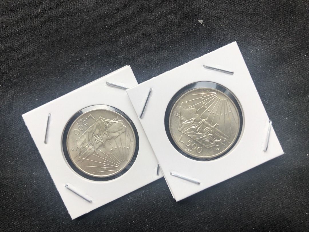 【币观天下】第六十九场拍卖 【意大利】1965年但丁银币2枚～