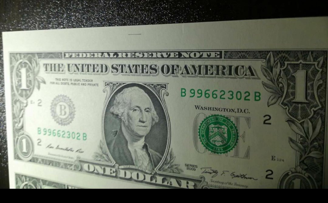 【鲸贝乐淘】千字文·第藏号拍卖 【连体美元】2009年。美金1元四连体。票福裁切小错误。偏大