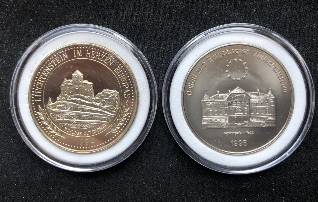 【币观天下】第七十期拍卖 【列支敦士登】5埃居1994/1995精制币各1枚