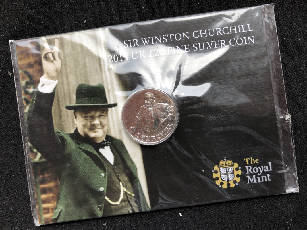 【币观天下】第七十期拍卖 【英国】原卡装英国2015年丘吉尔20磅银币