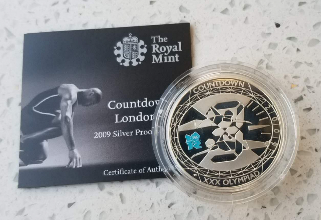 【币观天下】第七十期拍卖 英国2012年伦敦奥运会倒计时精制银币 面值5镑