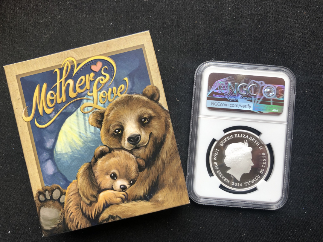 【币观天下】第七十期拍卖 【图瓦卢】妈妈的爱灰熊银币～