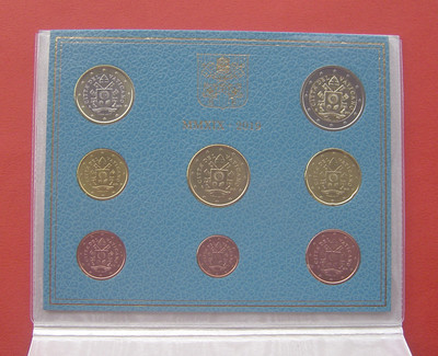 「S&S Numismatic世界钱币-拍卖第16期」 - 梵蒂冈2019年 教皇缺位 1欧分-2欧元 8枚欧元套币官方卡币