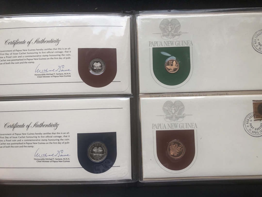 【币观天下】第七十期拍卖 【巴布亚新几内亚】1975年精制币8枚【包含大银币2枚】