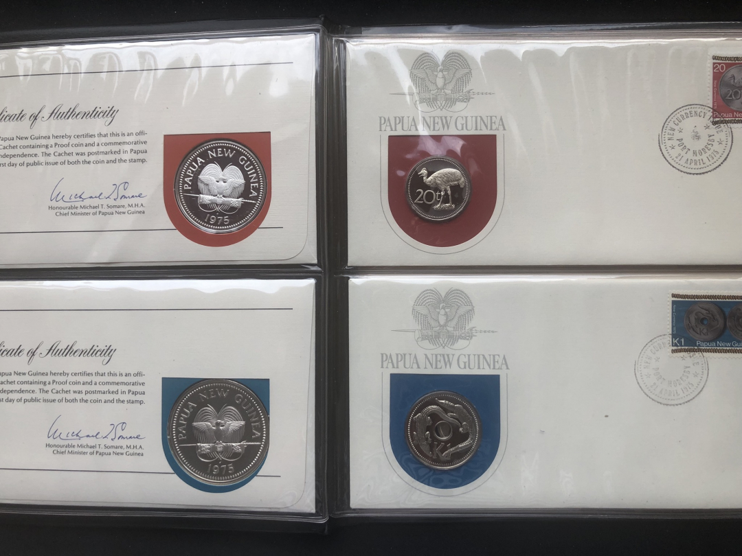 【币观天下】第七十期拍卖 【巴布亚新几内亚】1975年精制币8枚【包含大银币2枚】