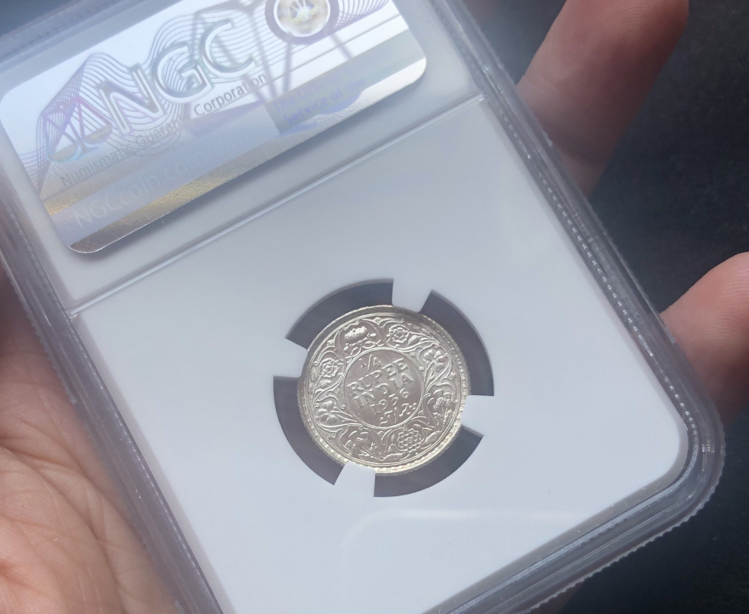 【币观天下】第七十期拍卖 【英属印度】1936年1/4卢比 英皇乔治 小银币