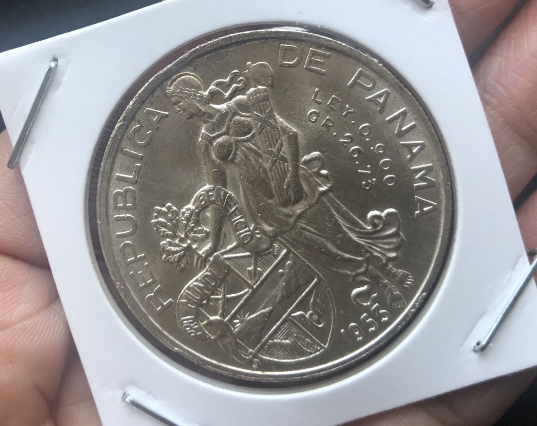 【币观天下】第七十期拍卖 【巴拿马】1953年巴拿马银币【1巴波亚】