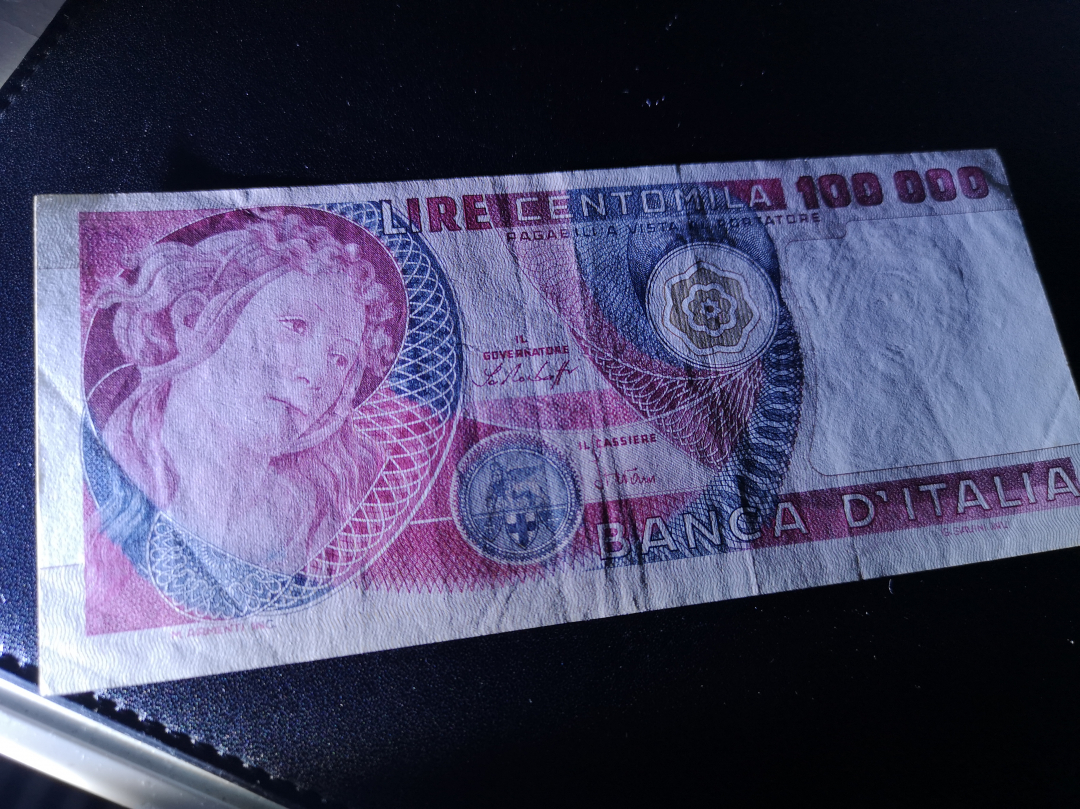 《外钞收藏家》第六十九期拍卖 意大利1978年10万 vf-au