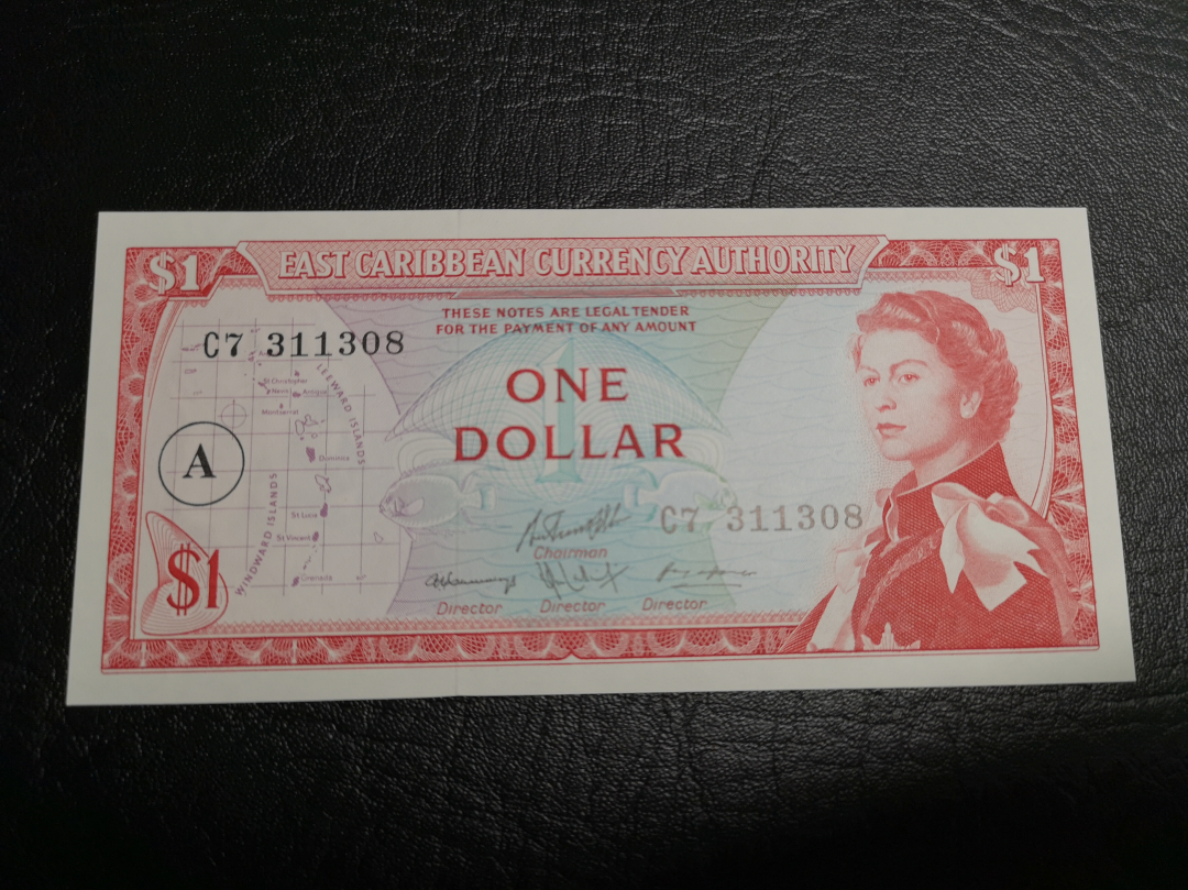 《外钞收藏家》第六十九期拍卖 东加勒比一元 精美小女王 unc