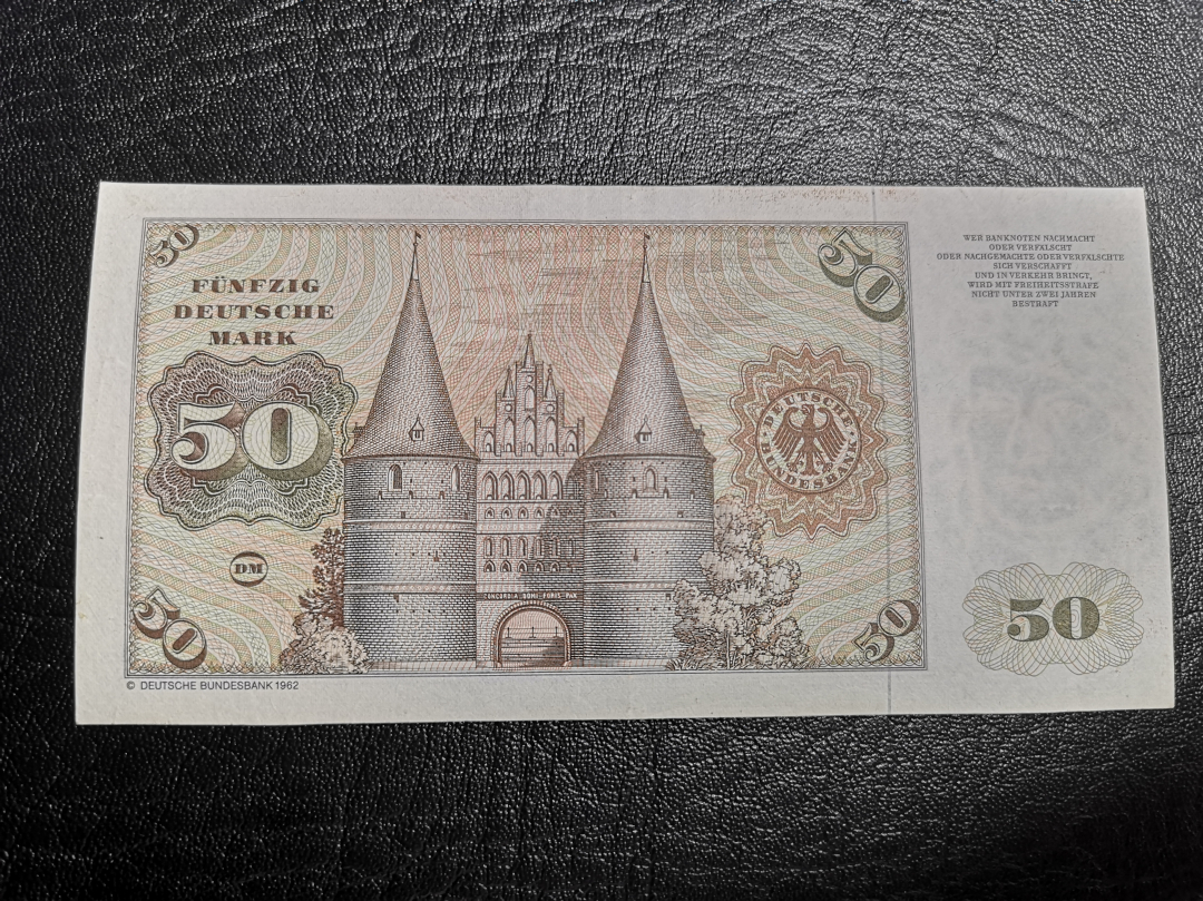 《外钞收藏家》第六十九期拍卖 1980年德国50马克 au品相