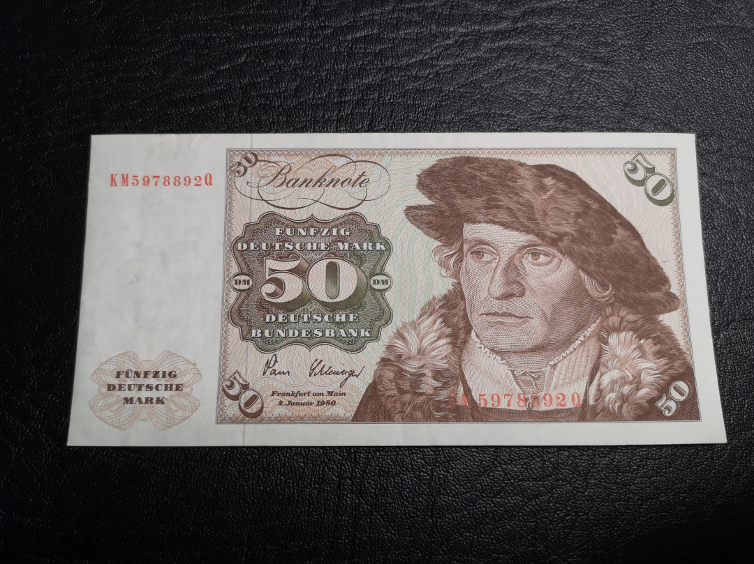 《外钞收藏家》第六十九期拍卖 1980年德国50马克 au品相