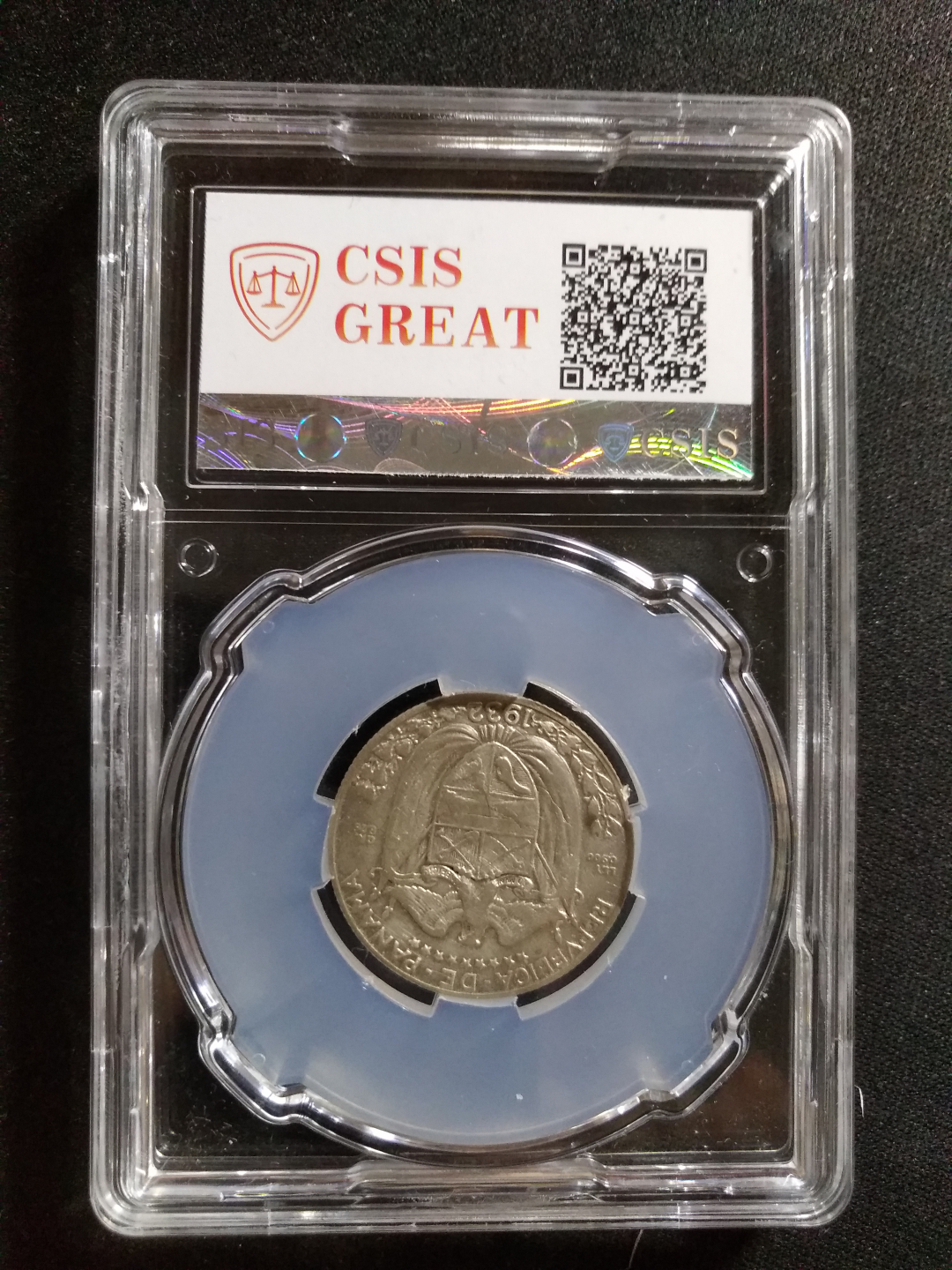 【鲸贝乐淘】千字文·第闰号拍卖 【外国银币】1932年巴拿马老银币，csis评级XF40,包老包真