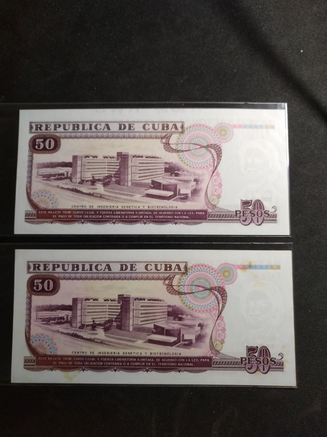 【鲸贝乐淘】千字文·第闰号拍卖 【中国代印】1990-91版古巴全套，AUNC ，有黄斑，50元对错两种版本，全套难得