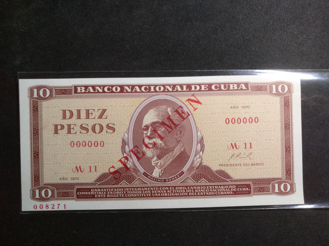 【鲸贝乐淘】千字文·第余号拍卖·上海钱币博览会专场 【古巴票样】古巴1.5.10比索票样三张，全新全品UNC