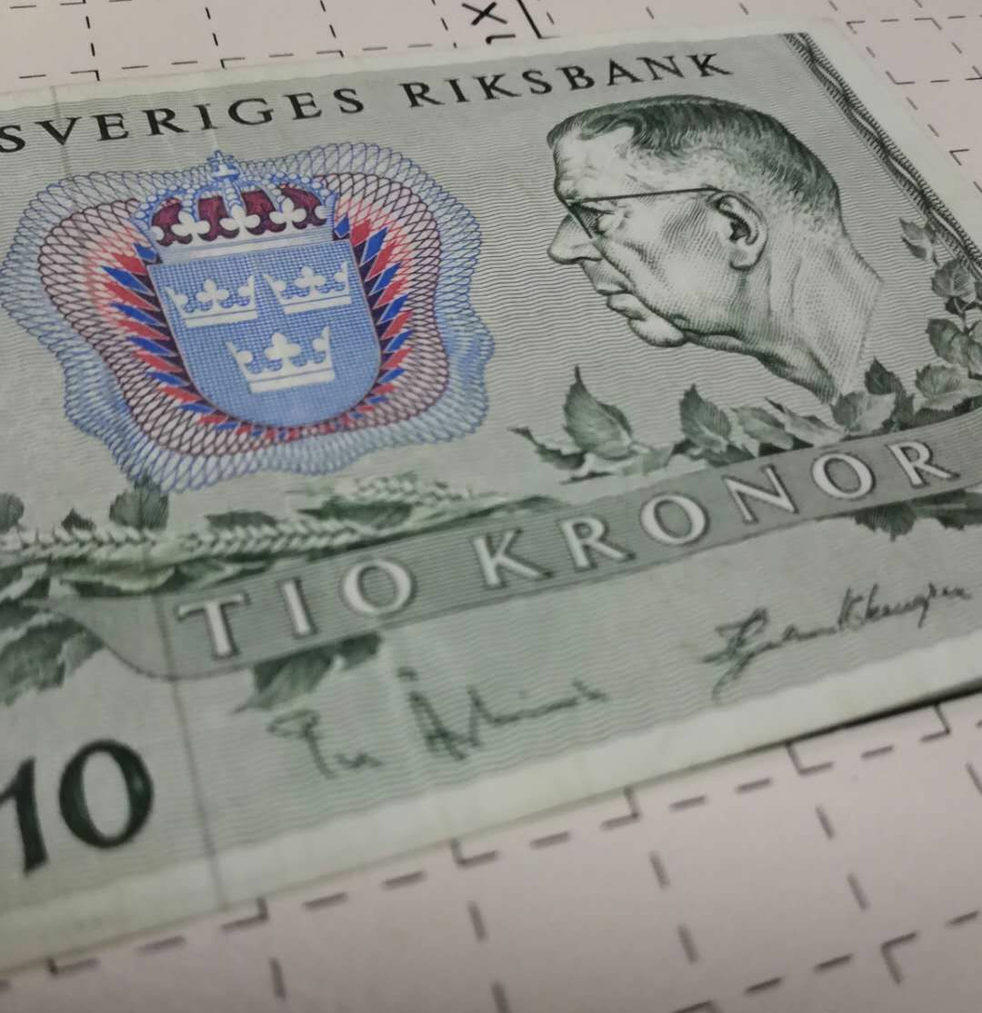 【鲸贝乐淘】千字文·第余号拍卖·上海钱币博览会专场 1966年瑞典10元。