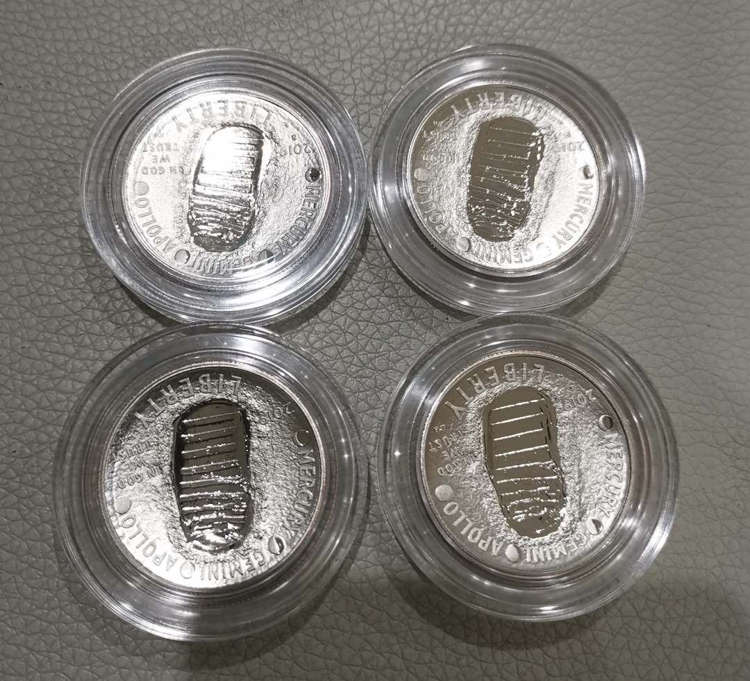 【币观天下】第七十二期拍卖-上海钱币博览会专场 美国2019年50美分精制登月币4枚【铜镍合金】