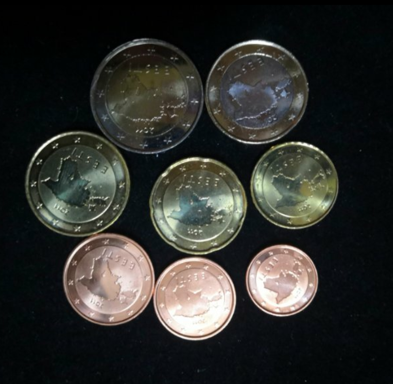 【鲸贝乐淘】千字文·第岁号拍卖 【欧元】爱沙尼亚版2011年欧元硬币一套