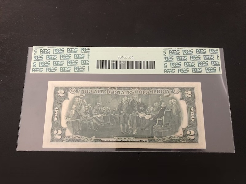 收藏联盟第八十九期拍卖 美国独立宣言200周年2美金1976年 加邮票首日戳 PCGS63PPQ