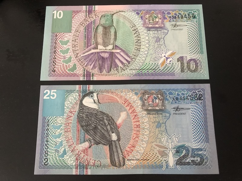 收藏联盟第八十九期拍卖 苏里南10，25盾；萨尔瓦多5克朗首发AA