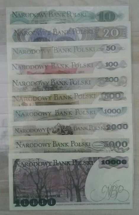 收藏联盟第八十九期拍卖 波兰90年代发行兹罗提纸币小套10枚全新UNC