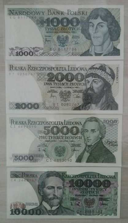 收藏联盟第八十九期拍卖 波兰90年代发行兹罗提纸币小套10枚全新UNC