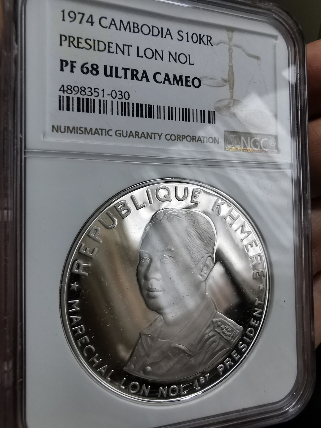 凡希社世界钱币微拍卖第九十一期 荐！1974高棉共和国朗诺10000R NGC-PF68UC仅800枚