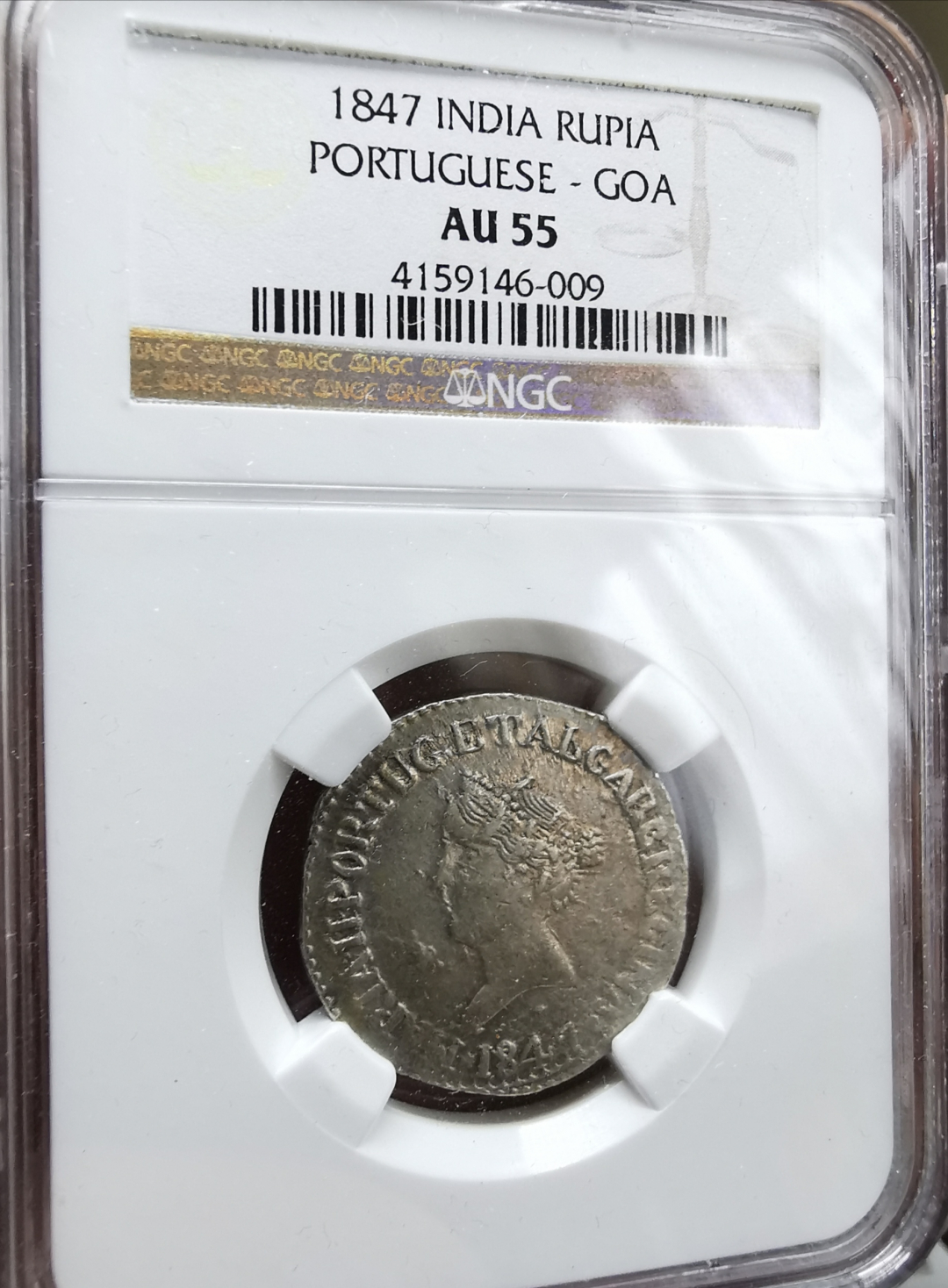 凡希社世界钱币微拍卖第九十一期 荐！1847葡属果阿玛丽二世卢比NGC-AU55