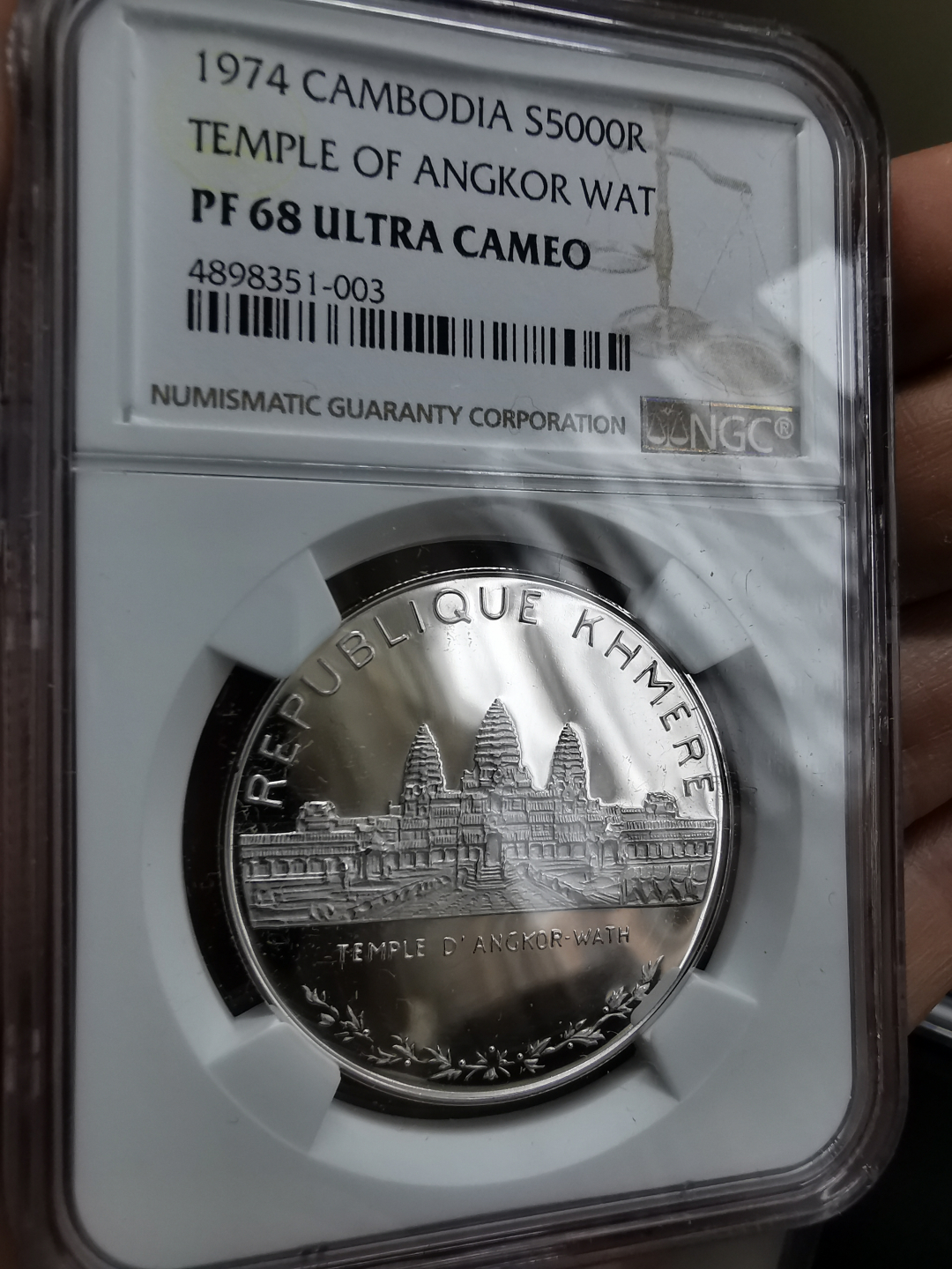 凡希社世界钱币微拍卖第九十一期 1974高棉共和国吴哥窟5000R NGC-PF68UC仅800枚