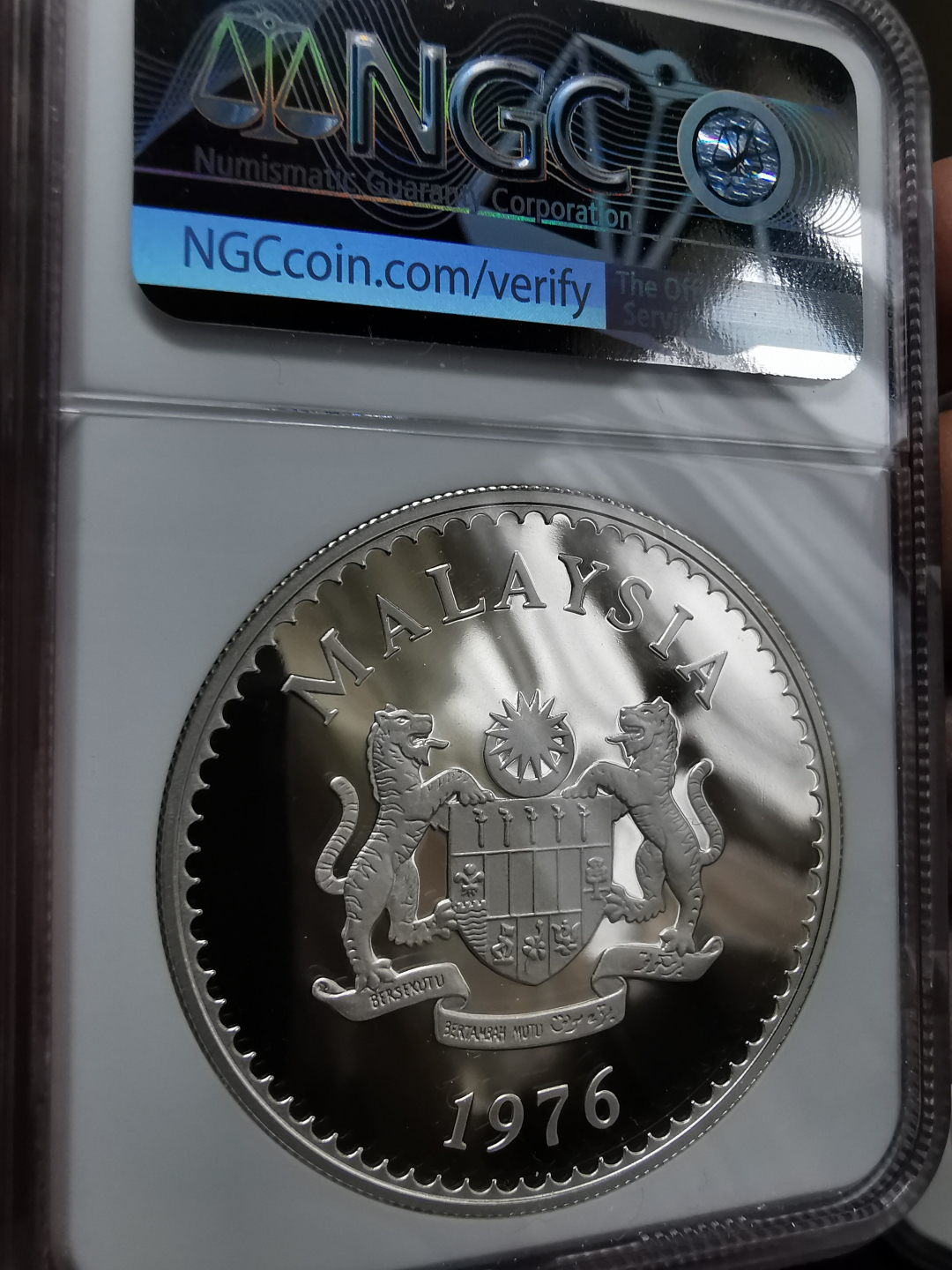 凡希社世界钱币微拍卖第九十一期 1976马来西亚保护动物马来犀鸟大银NGC-PF69UC收藏级