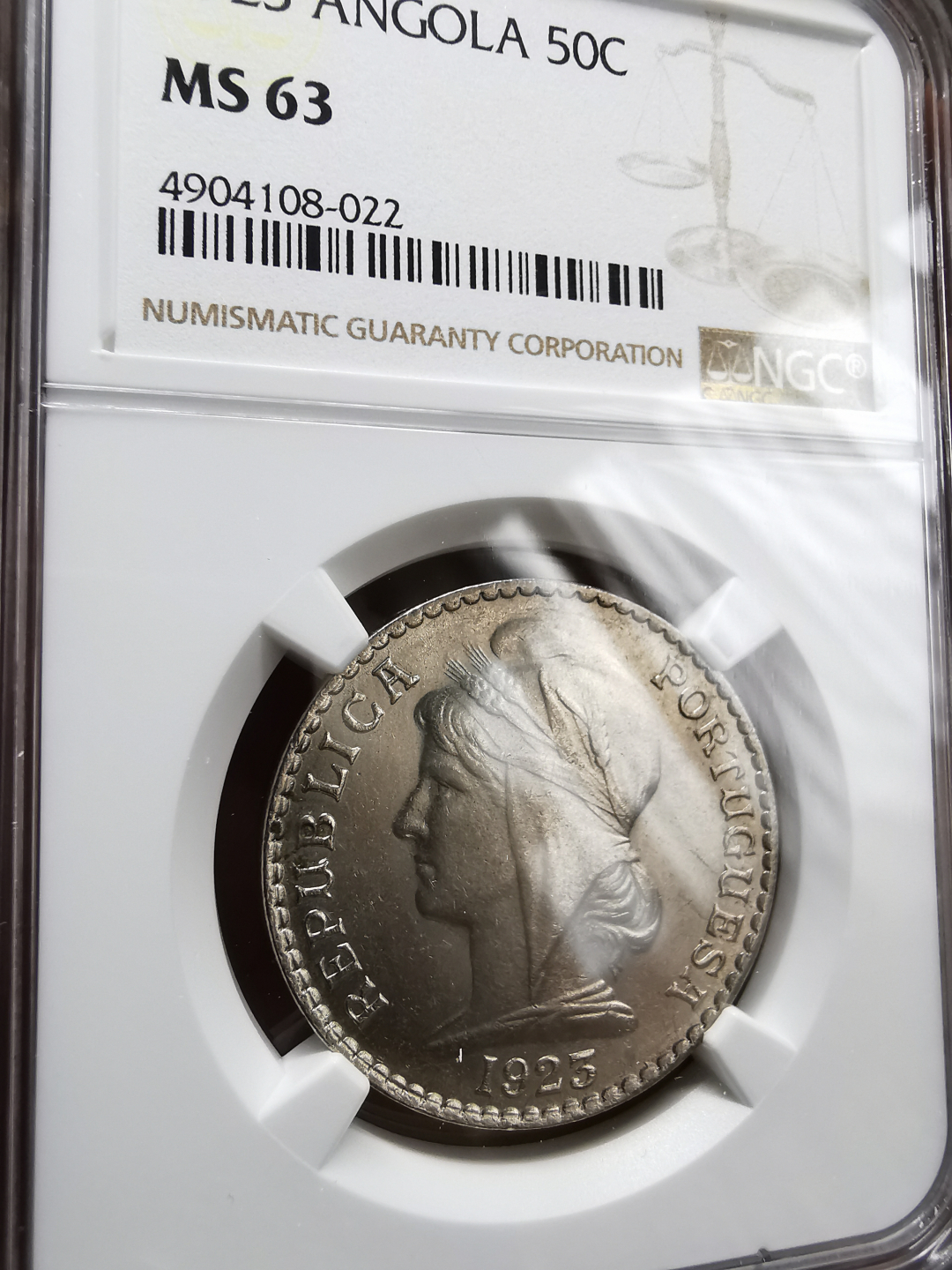 凡希社世界钱币微拍卖第九十一期 1923葡属安哥拉50分NGC-MS63