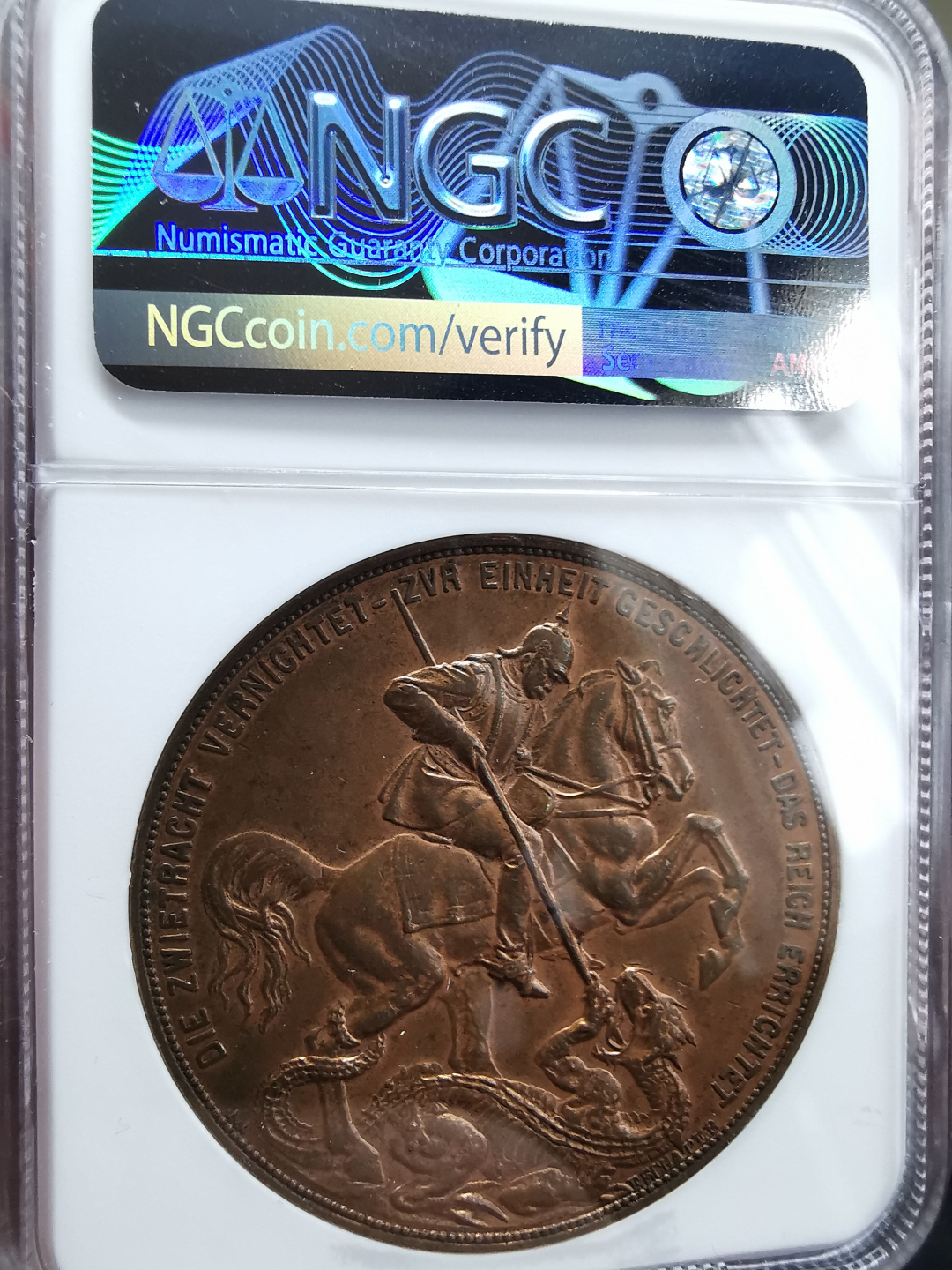 凡希社世界钱币微拍卖第九十一期 1895德国俾斯麦诞辰纪念铜章NGC-AU58