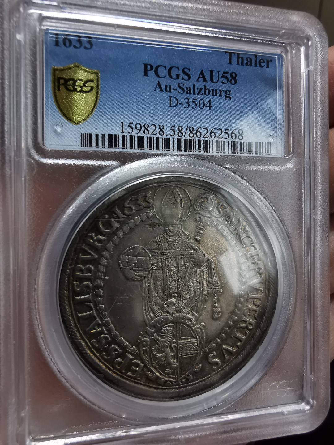 凡希社世界钱币微拍卖第九十一期 1633萨尔茨堡主教区泰勒大银PCGS-AU58