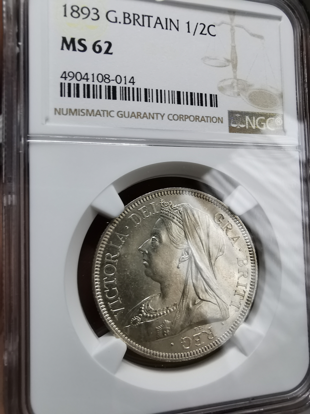 凡希社世界钱币微拍卖第九十一期 1893英国老维半克朗NGC-MS62