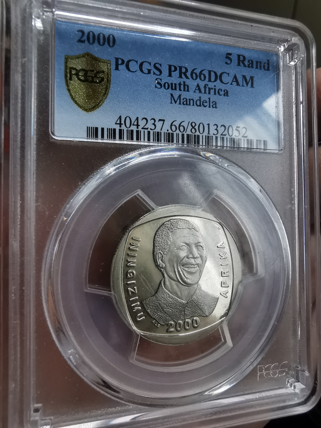 凡希社世界钱币微拍卖第九十一期 2000南非曼德拉5兰特PCGS-PF66DCAM