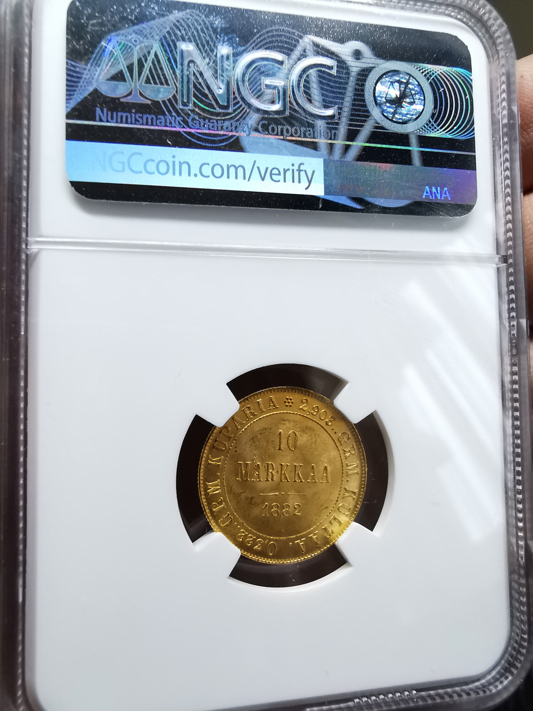 凡希社世界钱币微拍卖第九十一期 1882芬兰双头鹰10马克金币NGC-MS63+