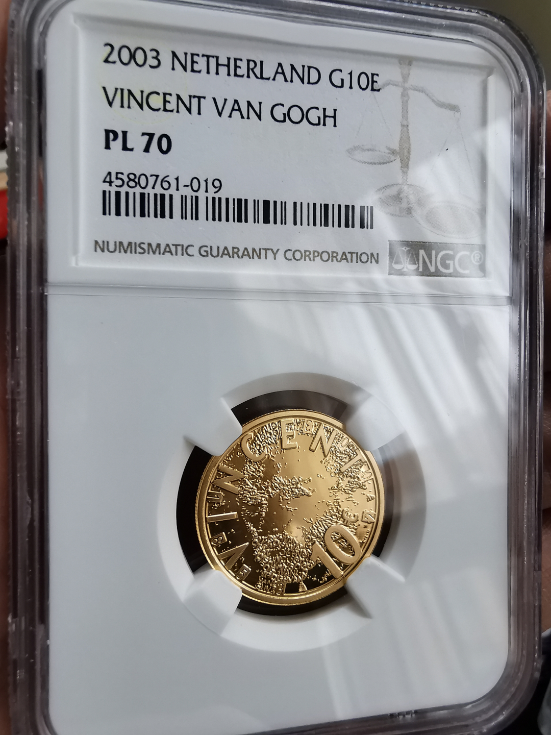 凡希社世界钱币微拍卖第九十一期 2003荷兰梵高纪念金币NGC-PL70UC收藏级！
