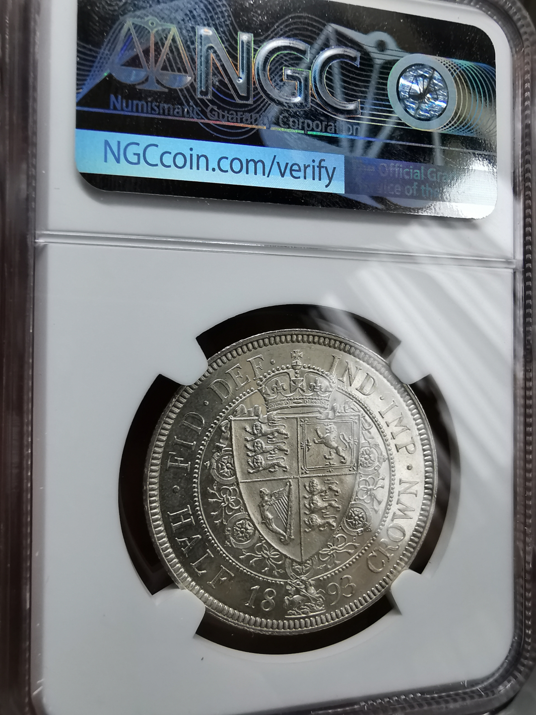 凡希社世界钱币微拍卖第九十一期 1893英国老维半克朗NGC-MS62