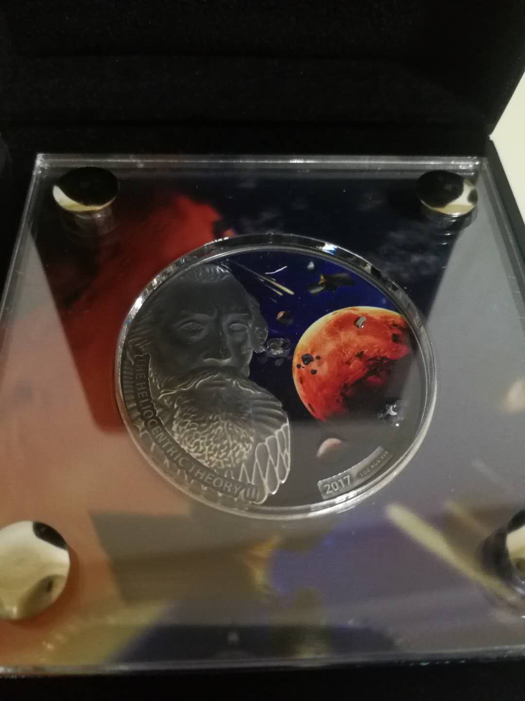 【币观天下】第七十三期拍卖 布基纳法索2017年开普勒镶嵌火星陨石银币瑕疵品